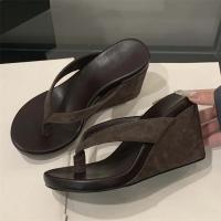 Verano, puntera de clip, cuña, chanclas de mujer, moda, fondo grueso, tacones altos, chanclas, zapatos - details 2