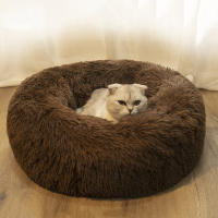 Cama redonda supersuave para mascotas, felpa larga para gato, casa para perros medianos, cálida para dormir en invierno, 40-110cm - details 7