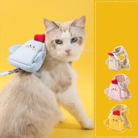 Chaleco con arneses ajustables para mascotas con mochila y correa, juego de correa para perro desmontable, correa suave para el pecho para gato antiescape - details 13