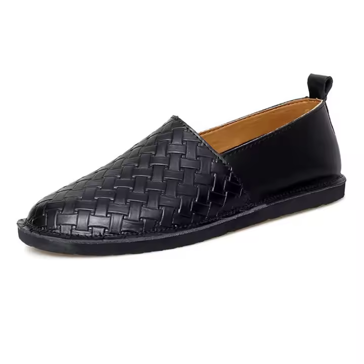 Nuevos zapatos negros planos De alta calidad para hombre, mocasines De cuero genuino, zapatos informales clásicos 2025 - 1
