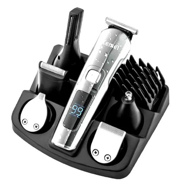 Kemei-cortadora de pelo todo en uno para hombre, máquina eléctrica de corte de pelo, resistente al agua, Original - 1
