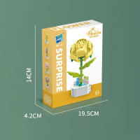 Bloques de construcción en maceta de flores eternas para niños, juego de juguetes creativos, decoración de mesa, regalo de Navidad de vacaciones - details 11
