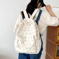 Mochila Escolar Coreana Blanca y Floral para Niñas Adolescentes Bolsa De Libros De Marca - details 10