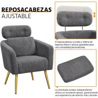 Butaca de Salón con Reposacabezas Ajustable 3 Posiciones Diseño Ergonómico Soporte Lumbar - details 13