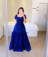 2025 nuevo vestido de hadas de color largo con hombros descubiertos y flores rotas para mujer primavera/verano - details 6