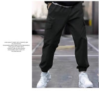 Pantalones de hombre de talla grande para las cuatro estaciones con múltiples bolsillos, diseñados en tejido de sarga, ideales para salidas informales. - details 11