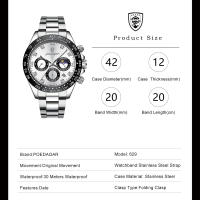 Reloj Deportivo de Lujo POEDAGAR Cronómetro de Cuarzo con Dial de Fecha Luminoso - details 0