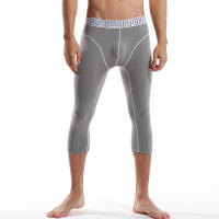 3/4 Leggings Men Compression Pants Running Gym Tights Fitness Leggins Sportswear Shorts High Elastic Breathable Sport Long John - details 3