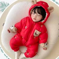 Pelele de invierno para bebé recién nacido, mono grueso de algodón, mono infantil con forro polar, peleles con capucha para niño y niña, ropa para niño y niña, traje para niño - details 3