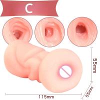 Leten Copa masculina Oral Vaginal Anal 3 estilos masturbación palo suave masaje vaginal realista juguetes sexuales para hombre mamada - details 5