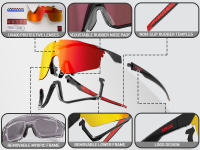 Kapvoe-gafas de sol de ciclismo para hombre, lentes deportivas para bicicleta de montaña, UV400, 1 lente - details 1