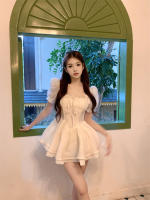 Vestido de Princesa veraniego para Niñas Cuello Cuadrado, Mangas de Burbuja, Cintura Ajustable para Lucir Delgada Versión Coreana - details 2