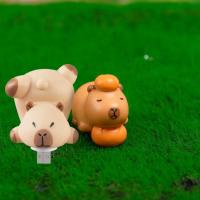 Bonita capibara, luz nocturna USB, lámpara con enchufe USB de dibujos animados de plástico, lámpara de ambiente pequeña USB práctica marrón, regalos para niños - details 7