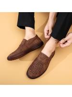 2025 nuevos zapatos de hombre de gran tamaño, de malla, informales, de cuero, con suela de piel de vaca, transpirables y sin cordones. - details 18