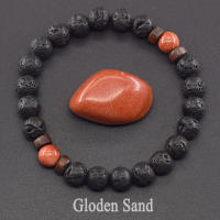 Pulsera de piedra de Lava para hombre, cuentas de piedra lunar de labradorita Natural, pulsera de Buda tibetano, pulsera difusora de aceite de Chakra, joyería para hombre - details 31
