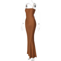 Vestido largo rojo ajustado para mujer, ropa elegante para fiesta, cumpleaños y discoteca, artículos al por mayor para negocios, verano 2024 - details 21