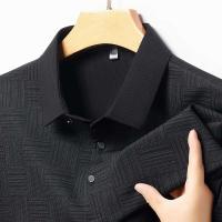 Polo de negocios informal con estampado nuevo para hombre, top de manga corta cómodo y transpirable, 2024 - details 5