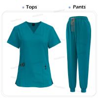 Exfoliante médico, bata quirúrgica de enfermería, exfoliante elástico de alta calidad, uniforme de color sólido para atención médica, ropa de trabajo al por mayor, unisex - details 17