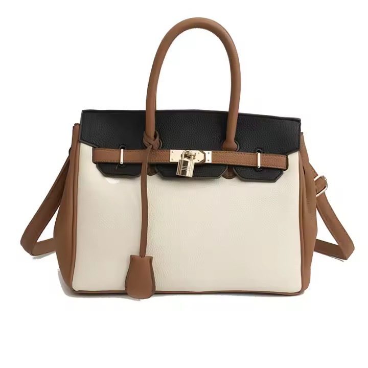 Nuevo bolso de platino con patrón de lichi, bolso de mano de moda, bolso grande de un hombro nupcial Kelly para mujer - 1