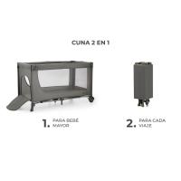 JOY 2 Cuna de viaje 3 en 1 para Bebé de hasta 25 kg, Plegado rápido y fácil, Estantes para pañales