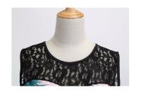 Lace patchwork summer women a line elegant vintage party dress with belt - details 69