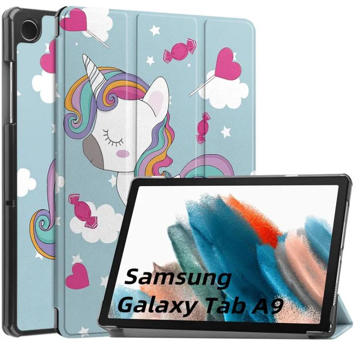 Funda para Samsung Galaxy Tab A9, carcasa protectora con soporte magnético, abatible triple plegable, 8 ", 2023, niños
