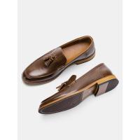 Zapatos casuales de hombre de estilo americano, mocasines cómodos de lujo a la moda, zapatos de cuero para hombre - details 5