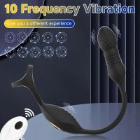 Leten Masajeador de Próstata Anillo Vibrador Butt Plug Control Remoto 10 Vibradores Empuje Juguetes Sexuales Anales para Hombres Parejas - details 3