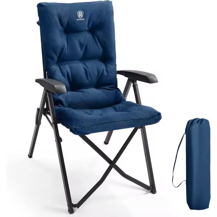 Capacidad de 150 kg Respaldo Alto tamaño pequeño Plegable Silla de jardín Acolchada de Lujo - 1