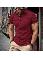 2025 verano nueva camisa POLO de color sólido de manga corta con solapa para hombre. - details 5