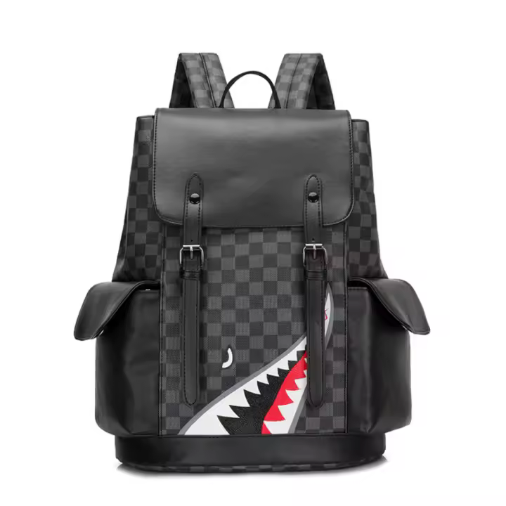 Mochila de Cuero PU para hombres, Mochila Unisex Impermeable para Ordenador Portátil, Regalo para hombres, Para los estudios, viajes o trabajo - 1