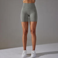 Hamidou-pantalones cortos deportivos de Yoga para mujer, mallas transpirables sin costuras para correr, ciclismo, cintura alta, entrenamiento, gimnasio, Verano - details 22