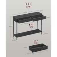 Consola 2 Cajones Marco Acero Estable para Pasillo Dormitorio Salón Estilo Industrial Gris Carbón y Negro Tinta LNT015B07 - details 1