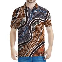 Polo para hombre con estampado 3D indígena australiano, camiseta con estampado Eico, ropa de calle, top holgado de manga corta - details 10