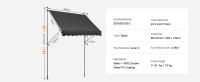 SucceBuy Toldo de patio retráctil, con manivela manual. Altura ajustable. Toldo para patio al aire libre, adecuado para patio, balcón, patio. - details 13
