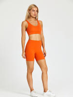 SHINBENE-Sujetador deportivo con tirantes para mujer, sostén deportivo con escote en V, espalda cruzada, acolchado, entrenamiento, Yoga - details 23