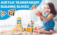 Wooden Rainbow Building Blocks for Kids