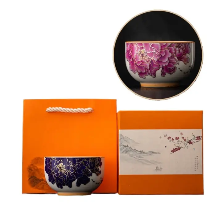 Taza de degustación cálida y que cambia de color, evento, regalo complementario para festivales, juego de cerámica, caja de regalo de una sola taza de té - 1