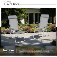Conjunto Sillas Jardín Exterior de Aluminio, Respaldo Regulable y Reposacabezas, Conjunto Sillas Terraza Resistentes a Intemperie, Transpirable, Patas Reforzadas - 4 Sillas Gris - details 5