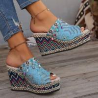 Zapatos de zapatilla con tacón de cuña para mujer de verano a la moda - details 2