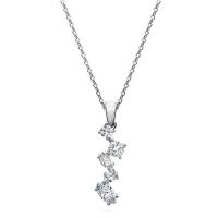 Swarosk-collar con colgante de piedra CZ transparente para mujer, de Plata de Ley 925, cristal transparente, cuadrado redondo, largo, regalo de joyería - details 0