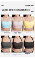 Chaleco deportivo de mujer con cuello halter y almohadillas para el pecho, sujetador de fitness sexy sin espalda, top de yoga portátil, top corto - details 7