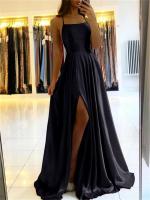 Elegante Vestido de Playa Maxi de Satén Legenda Sexy con Cordones Vestido de Noche Ajustable para Damas de Honor - details 8