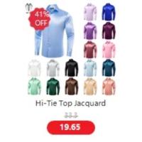 Chaleco de seda sólida para hombre, corbata de color champán, rosa, azul, verde, morado y rojo, gemelos de pañuelo, clips formales para boda y negocios - details 58