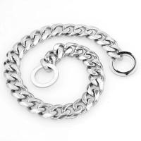 Collar para perro, eslabón cubano de 15 mm de ancho, plateado para perros, cadena antideslizante de entrenamiento para mascotas de metal de acero inoxidable suave y fuerte - details 13