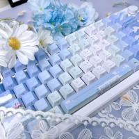 Coreano Cherry Pbt Blue Chasing Summer Cool Theme 126 teclas Teclas Hangul con gradiente personalizado - details 1