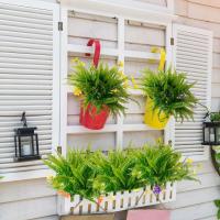4 Clusteres de Ferntemadera Artificial Resistente a UV Plantas de Hogar Verdes para Jardín y Patio - details 5