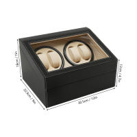 Caja de exhibición enrolladora de reloj de cuero PU, almacenamiento de rotación automática, caja de madera, cuero Pu, cuentas de Cachemira, nuevo, 4 + 6, 12 "X 9" X 7" - details 2