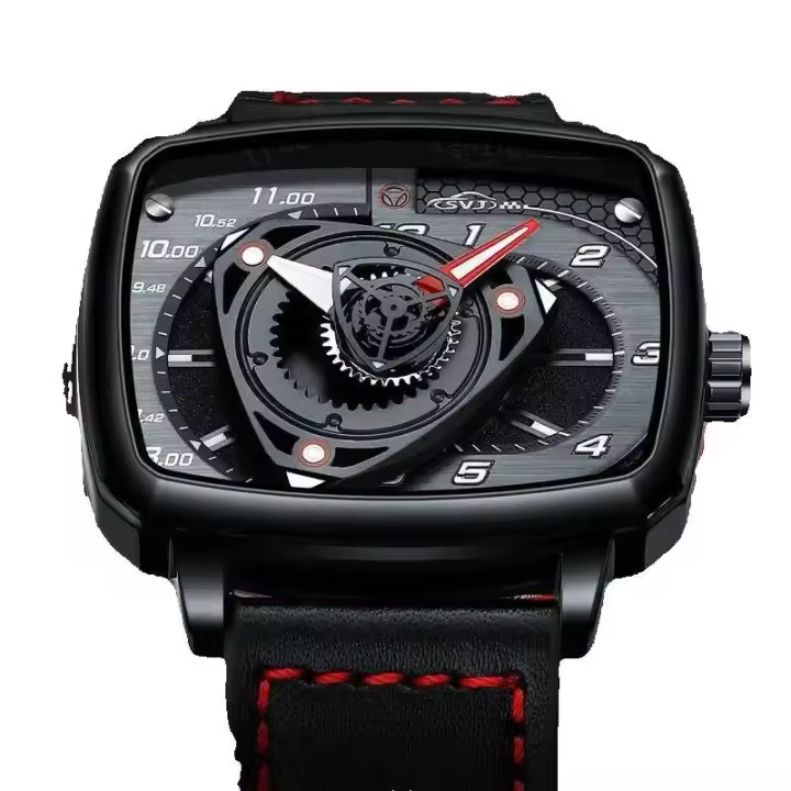 Reloj NIBOSI cuadrado de lujo de primera calidad, resistente al agua, luminoso, de marca, deportivo, de cuero, para Hombre, Reloj de pulsera de cuarzo, Reloj para Hombre - 1