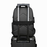 Mochila impermeable de gran capacidad con USB para hombre, bolsa de ordenador de negocios con rayas reflectantes, carcasa dura multifuncional - details 0